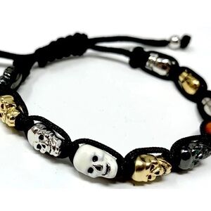 Men's Multi-Color Skull Bead Bracelet